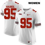 Women's NCAA Ohio State Buckeyes Blake Haubeil #95 College Stitched Authentic Nike White Football Jersey ZX20R75HZ